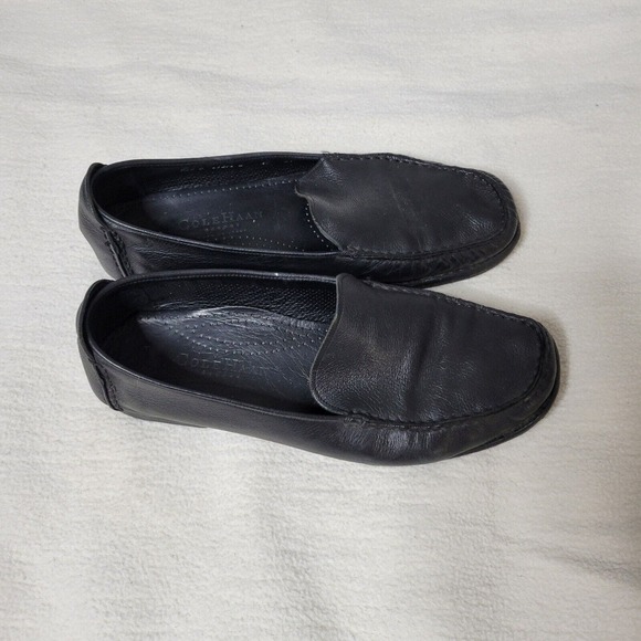 Cole Haan Shoes Flats Size 7 Casual Slip On Loafer Black Leather - Picture 2 of 16